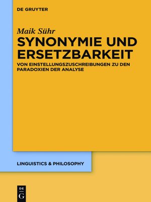 cover image of Synonymie und Ersetzbarkeit